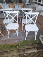 4 Witte Cross Stoeltjes - Off White, Huis en Inrichting, Stoelen, Ophalen, Gebruikt, Wit, Twee