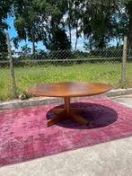 Grote Deense Teakhouten Ronde Salontafel – Vintage Design, Ophalen of Verzenden, Gebruikt, Rond, Hout