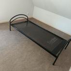 zwart 1 persoons bed bedframe met vering veren, Ophalen, Gebruikt, Zwart, Tweepersoons