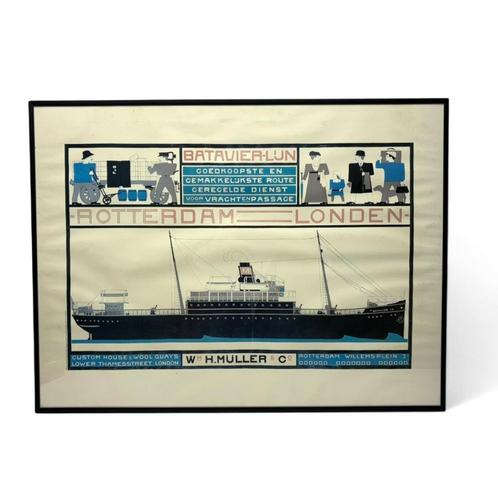 Bart van der Leck (1876 - 1958), Verzamelen, Posters, Gebruikt, Reclame, Rechthoekig Staand, Met lijst, Ophalen of Verzenden