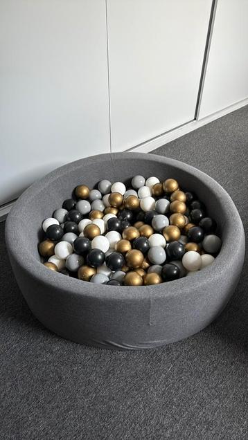 Ballenbak rond 90 x 30 cm | donkergrijs | gekleurde ballen beschikbaar voor biedingen
