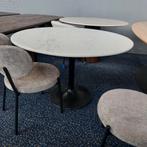 Eettafel Marmer wit 120cm, 100 tot 150 cm, Rond, Nieuw, Ophalen of Verzenden