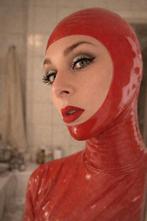 Rood Latex Masker - Maat M, Verzenden, Zo goed als nieuw