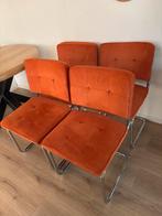 4 Zuiver Ridge Stoelen - Oranje Ribstof, Ophalen, Overige kleuren, Zo goed als nieuw, Vier