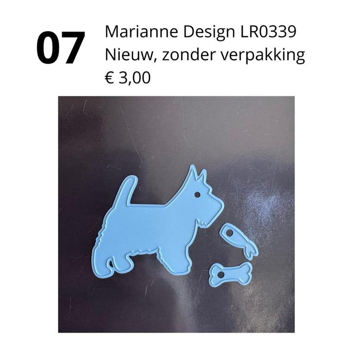 Marianne Design Snijmal Hond LR0339, nu maar € 2,00, Hobby en Vrije tijd, Kaarten | Zelf maken, Zo goed als nieuw, Pons of Mal