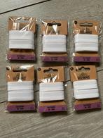 6x Nieuwe witte biasband 18mm, Hobby en Vrije tijd, Naaien en Fournituren, Ophalen of Verzenden, Nieuw, Lint, Band of Elastiek