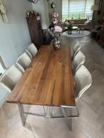 Eettafel met stoelen Bert Plantagie, Ophalen, 50 tot 100 cm, Zo goed als nieuw, Vijf personen of meer