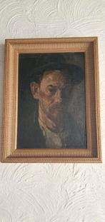 Schilderij (zelfportret) van D. Meeles Larense school, Huis en Inrichting, Ophalen of Verzenden, Gebruikt, Hout
