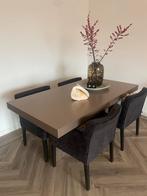 Eettafel met 4 stoelen, 100 tot 150 cm, Ophalen of Verzenden, Zo goed als nieuw, 150 tot 200 cm