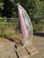 Mooie Zweefparasol met Voet, Kantelbaar, 2 tot 3 meter, Ophalen of Verzenden, Zweefparasol