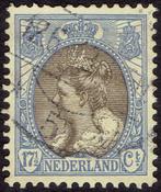 Nederland 1910, Kon.Wilhelmina, 17½ cent, ultramarijn/bruin., Verzenden, T/m 1940, Gestempeld