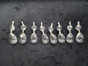 Kroonluchter glas/kristallen hangers 8x beschikbaar voor biedingen