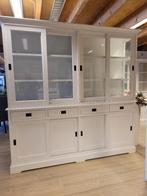 *ACTIE* Mooie Landelijke Witte Buffetkast/ Winkelkast (2510), Gebruikt, Landelijke buffetkast winkelkast kleur wit zijglas, 200 cm of meer