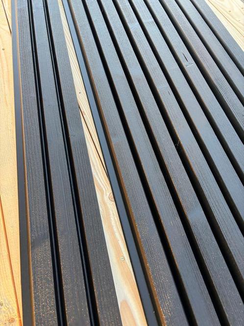 Zwarte houten gevelbekleding, Doe-het-zelf en Verbouw, Hout en Planken, Nieuw, Plank, Overige houtsoorten, 300 cm of meer, 25 tot 50 mm