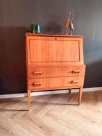 Vintage Deens houten secretaire / drankkast, Huis en Inrichting, Kasten | Dressoirs, Ophalen, Gebruikt, 50 tot 100 cm, Met klep(pen)