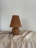 Vintage rotan tafellamp wabisabi japandi, Huis en Inrichting, Lampen | Tafellampen, Overige materialen, Zo goed als nieuw, Minder dan 50 cm
