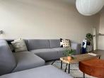 Grijze Hoekbank met poef, Huis en Inrichting, Ophalen, Gebruikt, 125 cm of meer, Stof