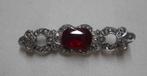 Zilveren antiek broche met stenen nr.789, Sieraden, Tassen en Uiterlijk, Antieke sieraden, Verzenden, Zilver, Broche