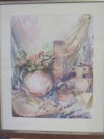 Aquarel - Stilleven met vazen en bloemen -, 1987