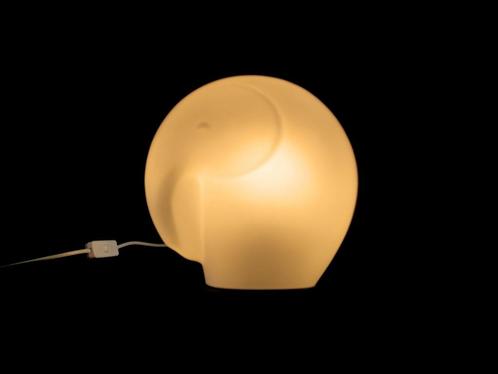 Schitterende vintage design satijn glazen olifant tafellamp, Huis en Inrichting, Lampen | Tafellampen, Gebruikt, Minder dan 50 cm