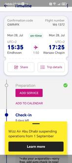 Vliegkarcjes Eindhoven -Warsaw 28Jul 15:35, Tickets en Kaartjes, Trein, Bus en Vliegtuig, Drie personen of meer, Vliegtuig, Buitenland