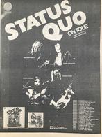 Paginagrote A3 advertentie STATUS QUO On Tour, Ophalen of Verzenden