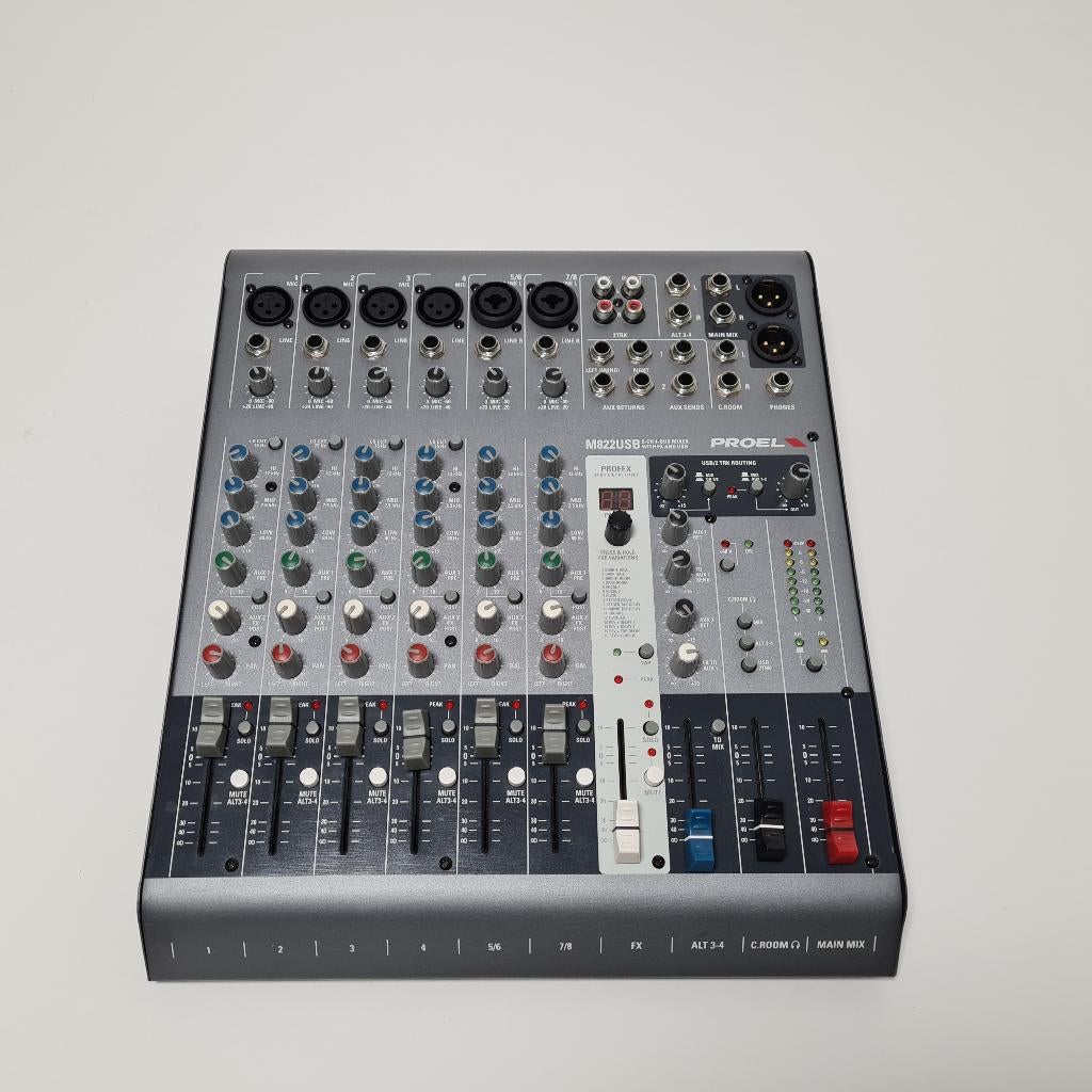 Proel M822USB 4 Kanaals Mixer, Muziek en Instrumenten, Mengpanelen, Gebruikt, Minder dan 5 kanalen, Ophalen of Verzenden