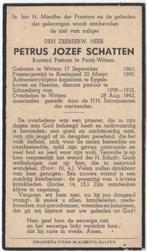 pastoor Petrus J. Schatten 1863 Wittem + 1942 Wittem, 78 jr, Verzenden
