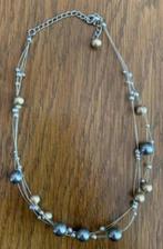 Ketting met zilver- en goudkleurige kraaltjes, bolletjes, Overige materialen, Verstelbaar, Ophalen of Verzenden, Zo goed als nieuw