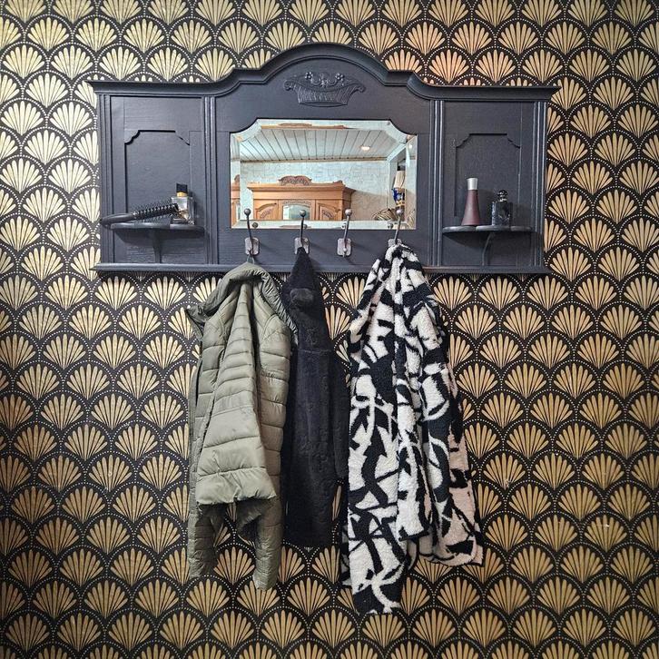 Mooie kapstok met spiegel antiek, Huis en Inrichting, Woonaccessoires | Kapstokken, Wandkapstok, Minder dan 100 cm, Hout, Ophalen