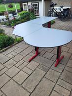 Stijlvol assenburg bureau grijs/rood 220 x 180 delen los, Ophalen, In hoogte verstelbaar, Zo goed als nieuw, Bureau