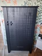 WOOOD Gijs Boerenkast - Grenen Zwart - 142x85x37 cm, Ophalen, Gebruikt, Landelijk