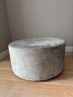 Design poef – Claudi – rond – grijs velours – Ø ca. 75 cm, Huis en Inrichting, Ophalen, Rond, 75 tot 100 cm, Zo goed als nieuw