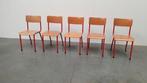 Houten schoolstoelen retro vintage industrieel, Ophalen, Gebruikt, Bruin, Vijf, Zes of meer stoelen