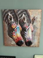 Metalen 3D Zebra schilderij 100x100, Ophalen