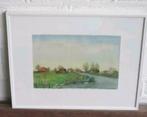 Aquarel westzanersluis Westzaan nauernasche vaartdijk RV 75, Ophalen