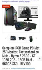 Complete RGB Gaming PC, Computers en Software, Desktop Pc's, Met monitor, Ophalen of Verzenden, Zo goed als nieuw, Gaming