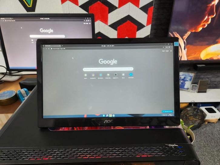 AOC EXTERNE MONITOR USB, Audio, Tv en Foto, Projectieschermen, Zo goed als nieuw, Ophalen of Verzenden