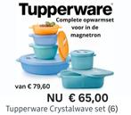 Tupperware Crystalwave magnetron set (6), Ophalen of Verzenden, Nieuw, Groen, Bak of Kom