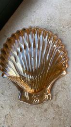 amberkleurige glazen schelp schaal, Antiek en Kunst, Antiek | Glas en Kristal, Ophalen of Verzenden