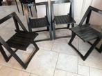 Vier vintage originele klapstoelen zwart topmerk, Huis en Inrichting, Stoelen, Ophalen, Gebruikt, Zwart, Vier