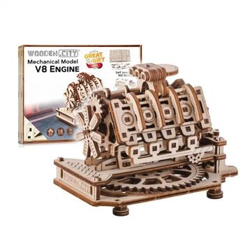 3D Houten Puzzel V8 Engine - DIY Wood Builds - Model Builds beschikbaar voor biedingen