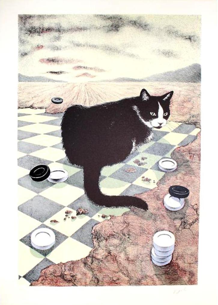 # Guiliano # Elegante Poezen Zeefdrukken # Fantastisch, Antiek en Kunst, Kunst | Litho's en Zeefdrukken, Ophalen of Verzenden