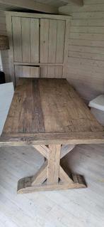 Robuuste grote houten kloostertafel (240 x 100)), Huis en Inrichting, Tafels | Eettafels, Ophalen, Gebruikt, 100 tot 150 cm, 200 cm of meer
