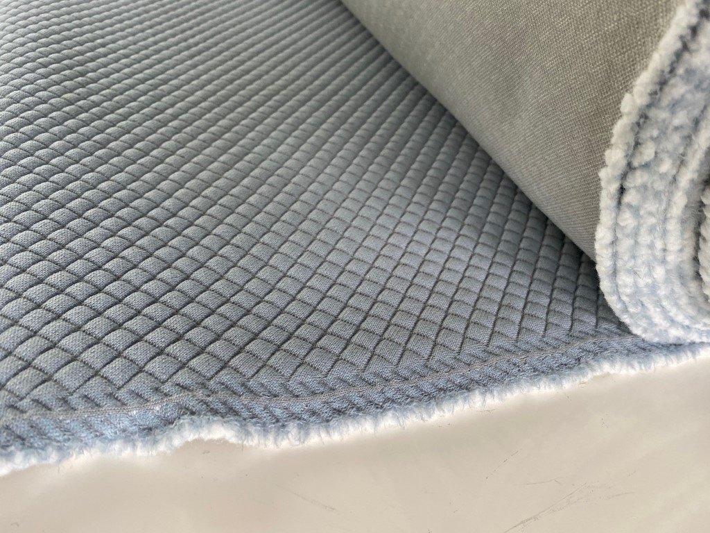 Kvadrat Febrik Mosaic 2 722 lichtblauw div meters meubelstof, Wol, Blauw, 120 cm of meer, Ophalen of Verzenden