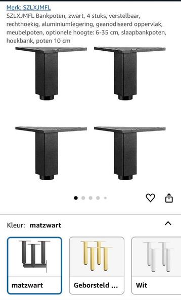 Mat zwarte poten beschikbaar voor biedingen