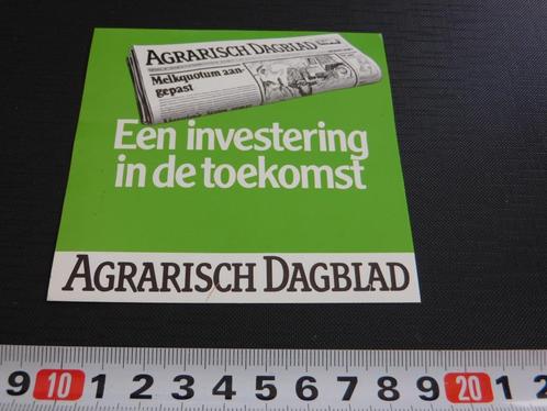 sticker Agrarisch Dagblad Een investering in de toekomst, Verzamelen, Stickers, Zo goed als nieuw, Bedrijf of Vereniging, Ophalen