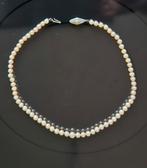 Cultivé parelcollier/ketting met 14 k. witgouden slotje, Wit, Ophalen of Verzenden, Zo goed als nieuw, Met edelsteen