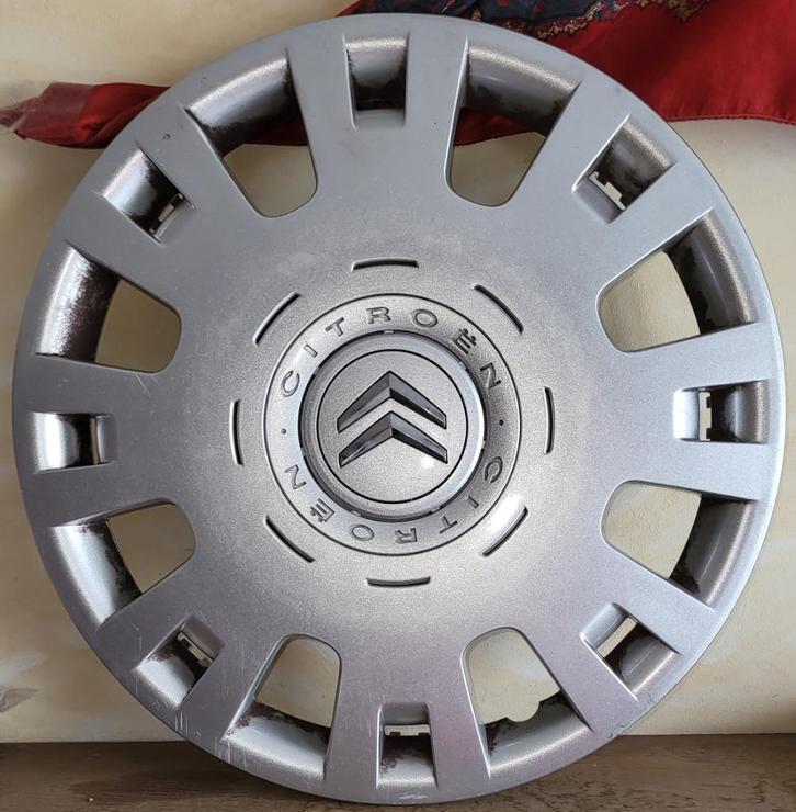 CITROËN Wieldop 15" Arromanche metallic zilver * GEBRUIKT *, Auto diversen, Wieldoppen, Gebruikt, Ophalen of Verzenden