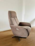 Elektrische Italiaanse Relax fauteuil. Bruin/beige, Huis en Inrichting, Fauteuils, Ophalen, Stof, 75 tot 100 cm, Zo goed als nieuw